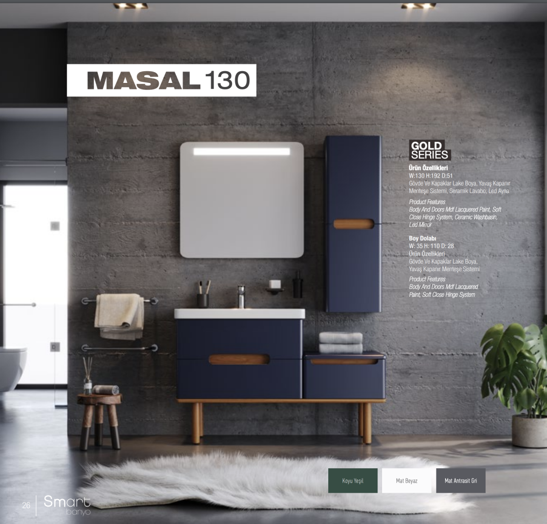 Smart Banyo Masal 130 Malta Vanity Units with Basins Malta