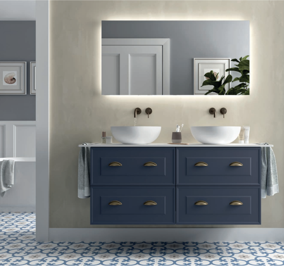 Salgar Renoir 1370 Night Blue Malta Vanity Units with Basins Malta
