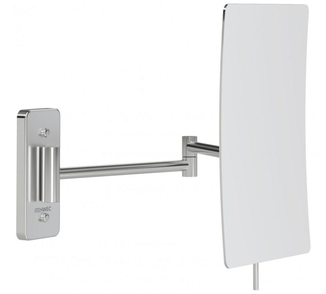 Genwec Square Slim magnifying mirror chromed brass Malta Mirrors